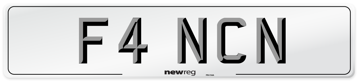 F4 NCN Number Plate from New Reg